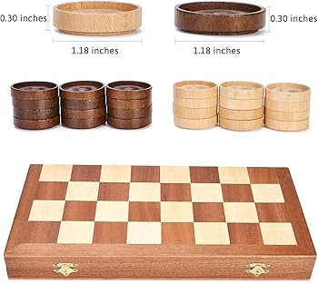 Amazon.com: VAMSLOVE 14inch Checkers Folding Wooden Game Set